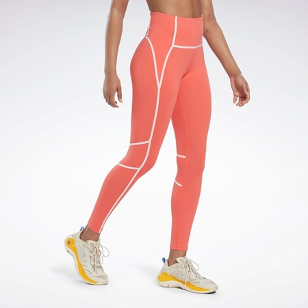 Reebok Lux High-Waisted Colorblock Tights Oranžové | YISEN9076