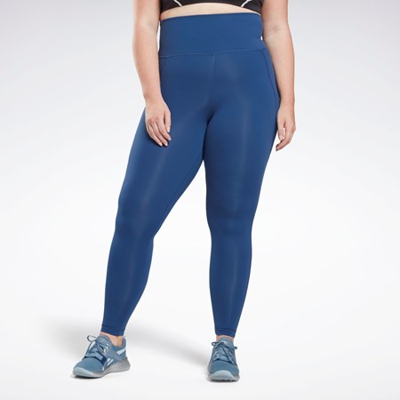 Reebok Lux High-Waisted Tights (Plus Size) Modre | KPSUC1325