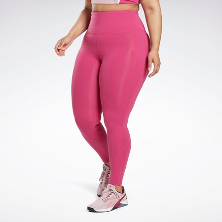 Reebok Lux High-Waisted Tights (Plus Size) Ruzove | MXBKW9782