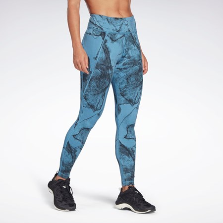 Reebok Lux Jacquard Leggings Modre | GYHQZ1348