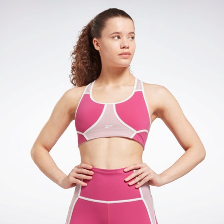 Reebok Lux Racer Polstrované Colorblocked Bra Ruzove | SJRLB8240