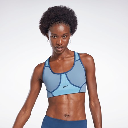 Reebok Lux Racer Polstrované Colorblocked Bra Modre | VQCDO0739