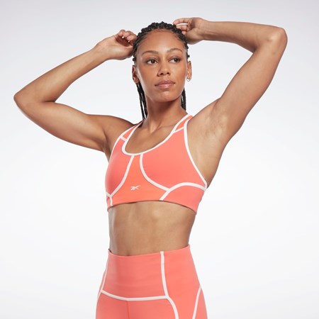 Reebok Lux Racer Polstrované Colorblocked Bra Oranžové | ZHNBV1094