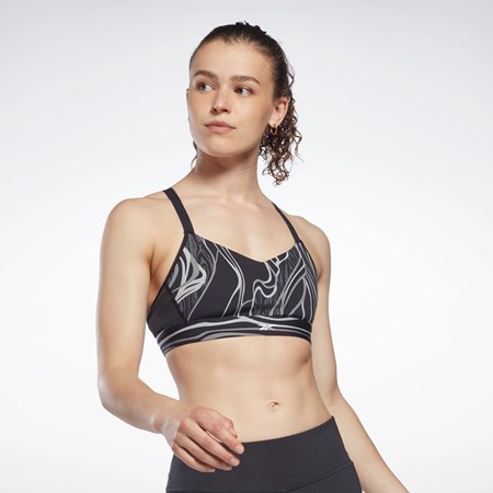 Reebok Lux Remienkové Nature Grown Print Sports Bra Čierne | VBSEX4957