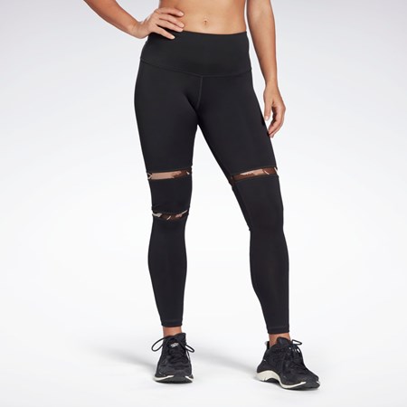 Reebok MYT Detail Leggings Čierne | FPUEZ3829