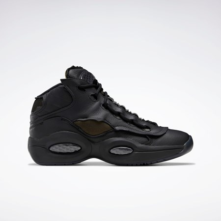 Reebok Maison Margiela Question Stredne Memory Of Basketball Shoes Čierne Biele Čierne | WANQO2304