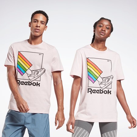 Reebok Pride Grafika T-Shirt Frost Berry | CPJLU8301