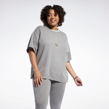 Reebok Reebok Classics Natural Dye Waffle T-Shirt (Plus Size) Siva | KGEYB7835