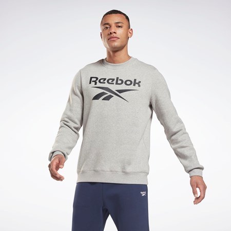 Reebok Reebok Identity Fleece Crew Sweatshirt Siva Čierne | CNGWS1928