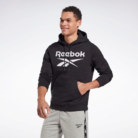 Reebok Reebok Identity Fleece Hoodie Čierne Biele | MNXQG2147