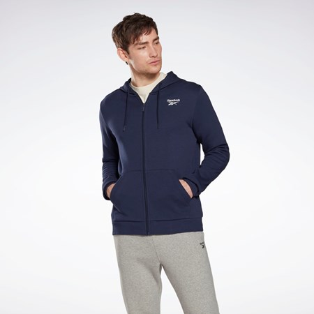 Reebok Reebok Identity Fleece Zip-Up Hoodie Námornícka Modrá | YHBPZ6954