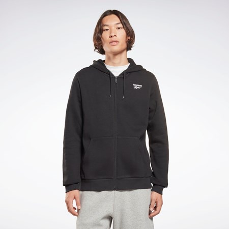 Reebok Reebok Identity Fleece Zip-Up Hoodie Čierne | ZMXYJ0324