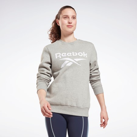 Reebok Reebok Identity Logo Fleece Crew Sweatshirt Siva | SFJBG8146