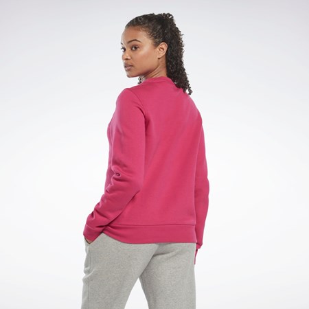 Reebok Reebok Identity Logo Fleece Crew Sweatshirt Ruzove | VWJBT4289