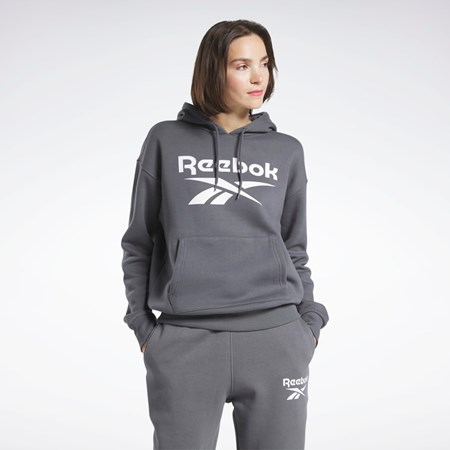 Reebok Reebok Identity Logo Fleece Pullover Hoodie Siva | CJFWA1052