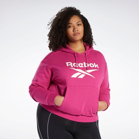 Reebok Reebok Identity Logo Fleece Pullover Hoodie (Plus Size) Ruzove | HJODE4703