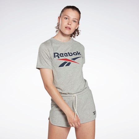 Reebok Reebok Identity Logo T-Shirt Siva | VIXFC4650