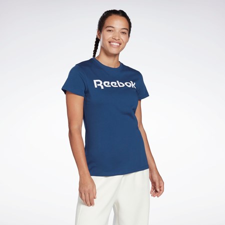 Reebok Tréningová Essentials Grafika Tee Modre | MELRY3740