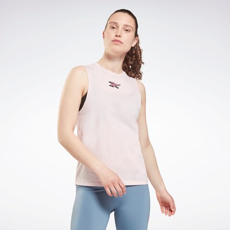 Reebok Tréningová Essentials Muscle Grafika Tank Top Frost Berry | NHWKJ5201