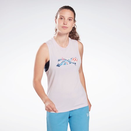 Reebok Tréningová Essentials Muscle Tank Top Quartz Glow | XBQIZ7902