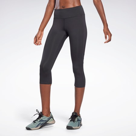 Reebok Workout Ready Mesh Capri Tights Čierne | ZLJSD3097