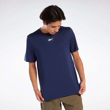 Reebok Workout Ready Mélange T-Shirt Modre | JQYOD6034