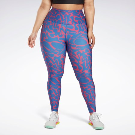 Reebok Workout Ready Printed Leggings (Plus Size) Ruzove | YMOJS8531