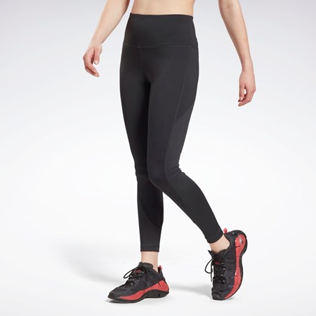 Reebok Workout Ready Rib High-Rise Leggings Čierne | QYDHT3156