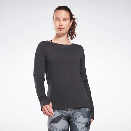 Reebok Workout Ready Supremium Long Sleeve T-Shirt Čierne | NYDOH4280