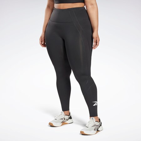 Reebok Workout Ready Vector Leggings (Plus Size) Čierne | BPIZS9386