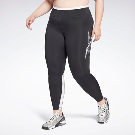 Reebok Workout Ready Vector Leggings (Plus Size) Čierne | NKLQC5241